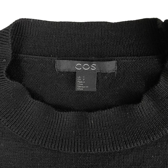 COS Black Wool Fluffy Textured Long Sleeve Sweater - Picture 8 of 11
